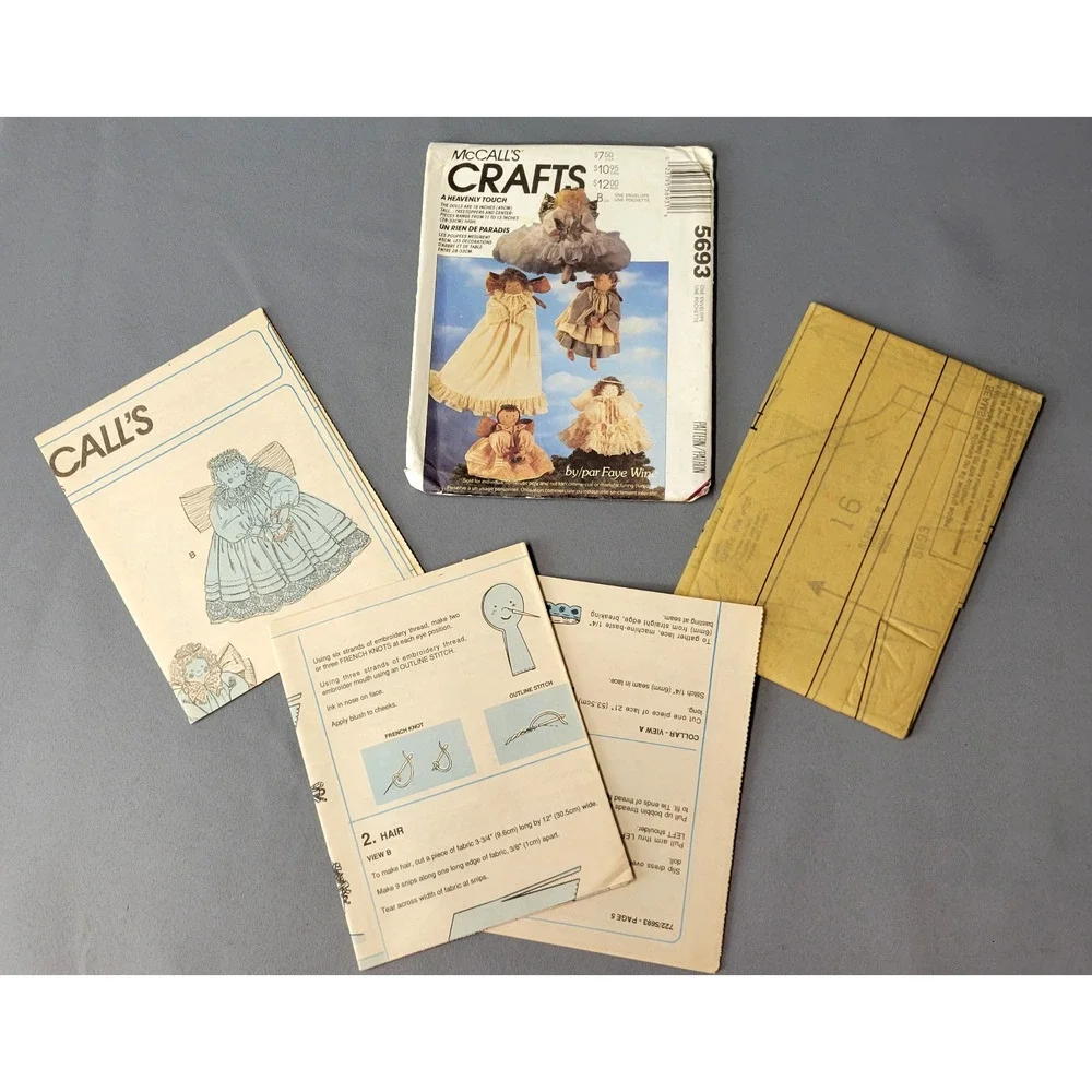 McCalls‎ Craft Sewing Pattern #5693 Angel Dolls Tree Top Centerpieces 1991 UNCUT